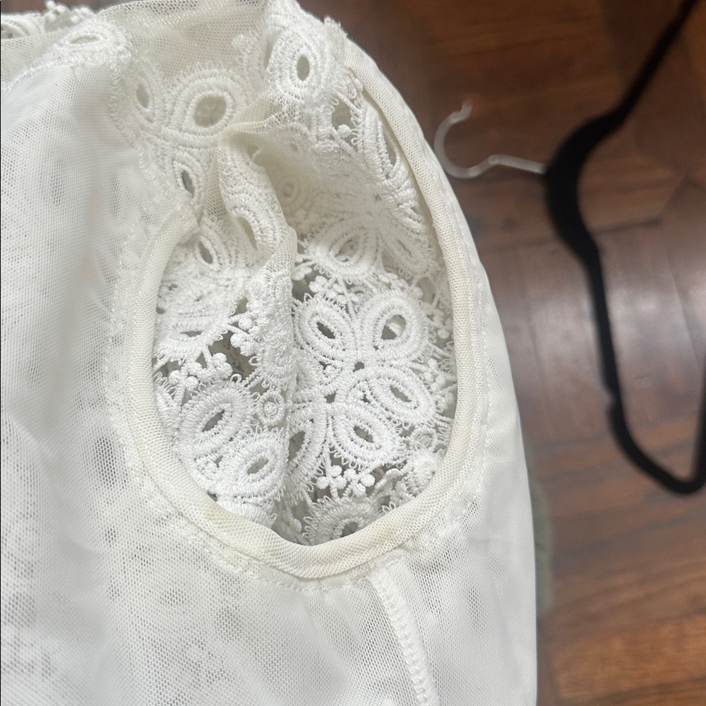 Jonathan Simkhai White Crochet Lace High-Neck Mini Dress - Picture 14 of 15